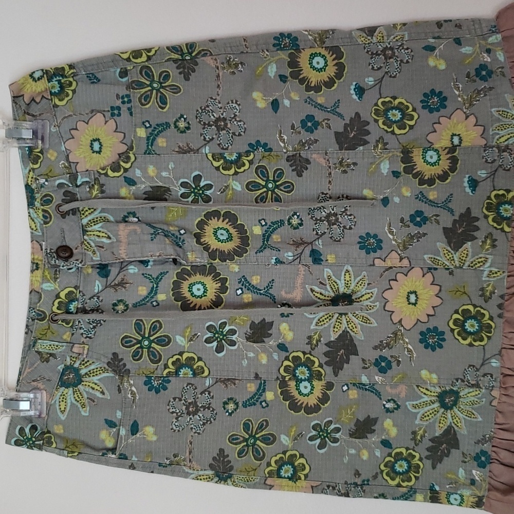 Christopher & Banks floral peplum midi skirt, ruffle, drawstring women's size 4 - Picture 2 of 7
